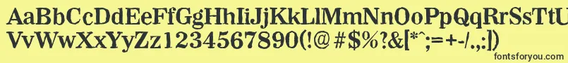 WichitaantiqueBold-Schriftart – Schwarze Schriften auf gelbem Hintergrund
