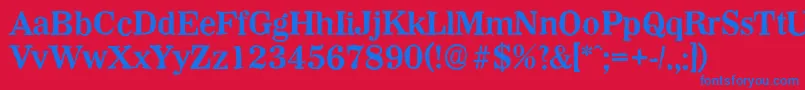 Шрифт WichitaantiqueBold – синие шрифты на красном фоне