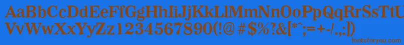 WichitaantiqueBold-Schriftart – Braune Schriften auf blauem Hintergrund