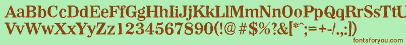 Шрифт WichitaantiqueBold – коричневые шрифты на зелёном фоне