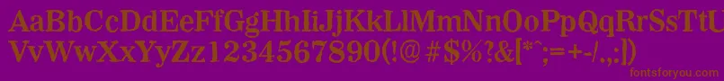WichitaantiqueBold-Schriftart – Braune Schriften auf violettem Hintergrund