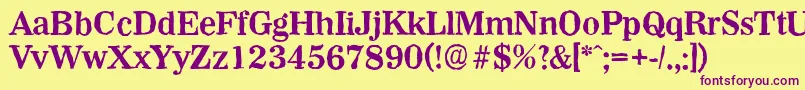 WichitaantiqueBold-Schriftart – Violette Schriften auf gelbem Hintergrund