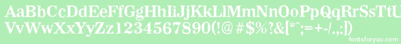 Шрифт WichitaantiqueBold – белые шрифты на зелёном фоне