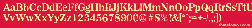 WichitaantiqueBold-Schriftart – Gelbe Schriften auf rotem Hintergrund