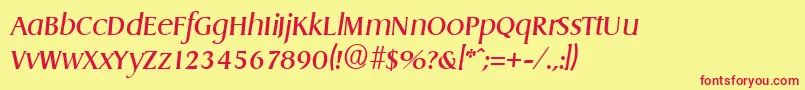 DragonSerialRegularitalicDb Font – Red Fonts on Yellow Background