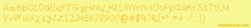 Curlykue Font – Orange Fonts on Yellow Background