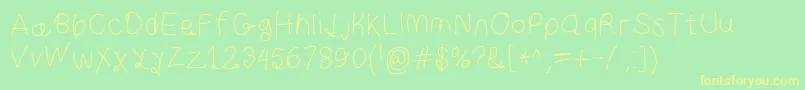 Więcej informacji o czcionce Curlykue Czcionka Curlykue – żółte czcionki na zielonym tle