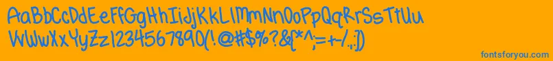 Hgtenderfoot Font – Blue Fonts on Orange Background
