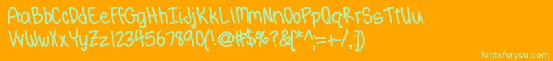 Hgtenderfoot Font – Green Fonts on Orange Background