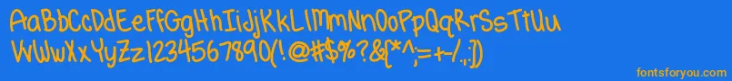 Hgtenderfoot Font – Orange Fonts on Blue Background