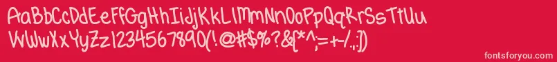 Hgtenderfoot Font – Pink Fonts on Red Background