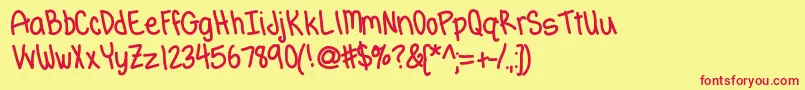 Hgtenderfoot Font – Red Fonts on Yellow Background