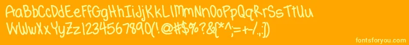 Lisätietoja Hgtenderfoot-fontista Hgtenderfoot-fontti – keltaiset fontit oranssilla taustalla