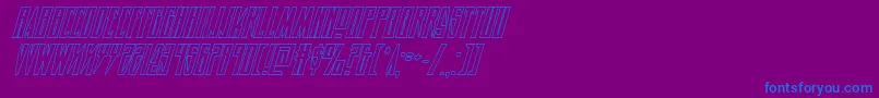 フォントTimberwolfshadital2 – 紫色の背景に青い文字