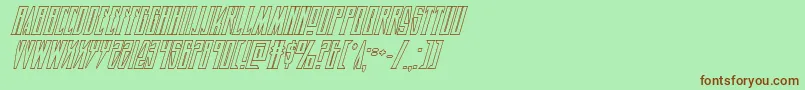 フォントTimberwolfshadital2 – 緑の背景に茶色のフォント