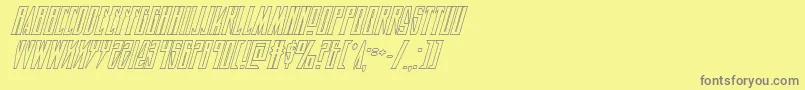 フォントTimberwolfshadital2 – 黄色の背景に灰色の文字