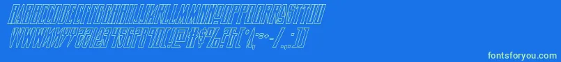 Timberwolfshadital2-Schriftart – Grüne Schriften auf blauem Hintergrund