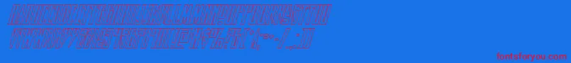 Timberwolfshadital2-Schriftart – Rote Schriften auf blauem Hintergrund