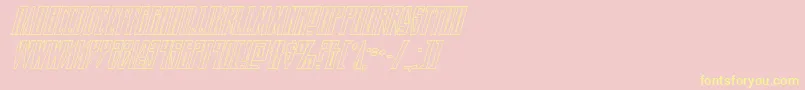 Timberwolfshadital2-fontti – keltaiset fontit vaaleanpunaisella taustalla