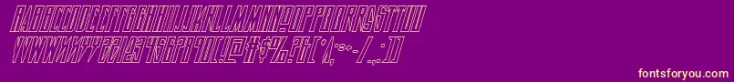 Timberwolfshadital2-fontti – keltaiset fontit violetilla taustalla