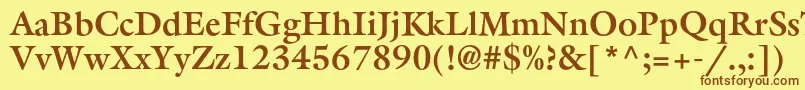 Шрифт AggalleoncBold – коричневые шрифты на жёлтом фоне