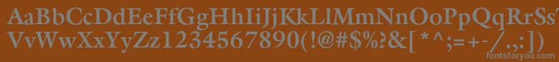 AggalleoncBold-fontti – harmaat kirjasimet ruskealla taustalla
