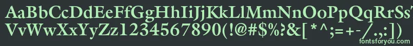AggalleoncBold-fontti – vihreät fontit mustalla taustalla