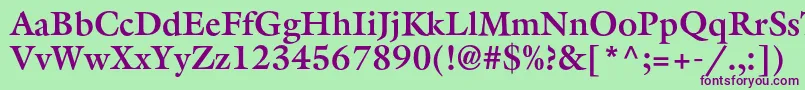 AggalleoncBold Font – Purple Fonts on Green Background
