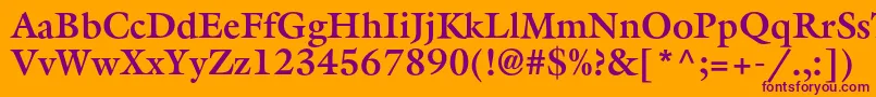 AggalleoncBold Font – Purple Fonts on Orange Background