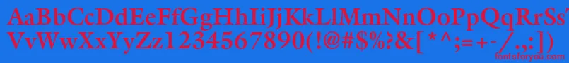 AggalleoncBold Font – Red Fonts on Blue Background