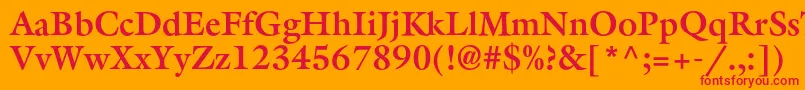 AggalleoncBold Font – Red Fonts on Orange Background