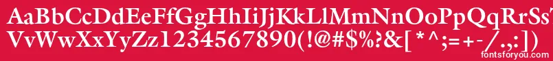 フォントAggalleoncBold – 赤い背景に白い文字