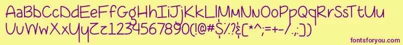 CoffeeAtMidnightDemo Font – Purple Fonts on Yellow Background