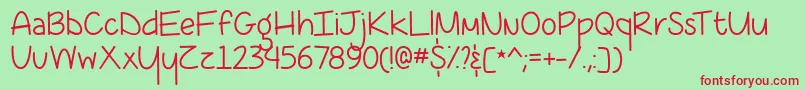 CoffeeAtMidnightDemo Font – Red Fonts on Green Background