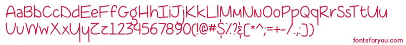 CoffeeAtMidnightDemo-fontti – punaiset fontit valkoisella taustalla