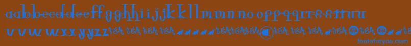 Freeble Font – Blue Fonts on Brown Background