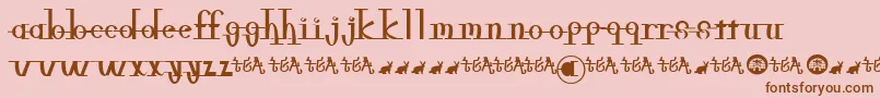 Freeble-Schriftart – Braune Schriften auf rosa Hintergrund