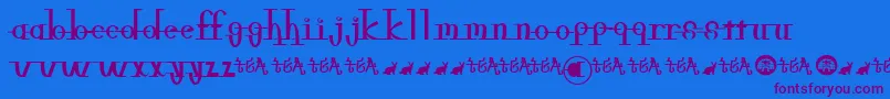 Freeble Font – Purple Fonts on Blue Background