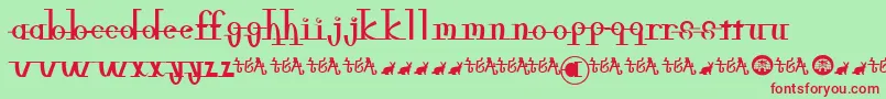 Freeble Font – Red Fonts on Green Background