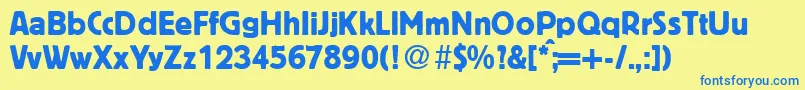 BlofeldRegular Font – Blue Fonts on Yellow Background