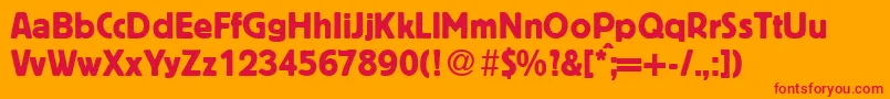BlofeldRegular Font – Red Fonts on Orange Background