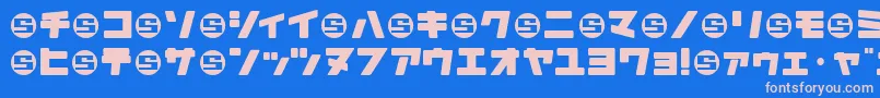 フォントDaidrrj – ピンクの文字、青い背景