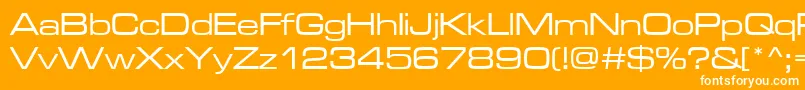 フォントMicroRegular – オレンジの背景に白い文字