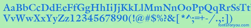 GarethBold Font – Blue Fonts on Green Background