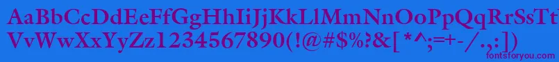 GarethBold Font – Purple Fonts on Blue Background