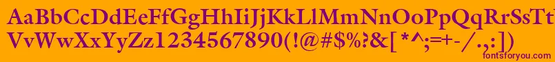 GarethBold Font – Purple Fonts on Orange Background