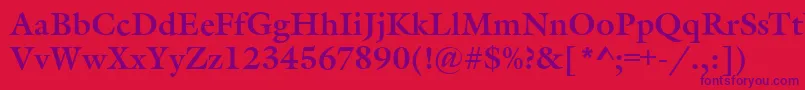 Шрифт GarethBold – фиолетовые шрифты на красном фоне
