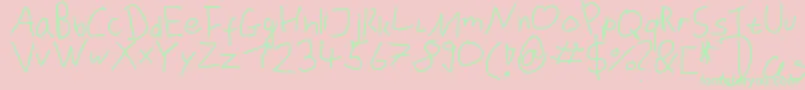 DustinhofontBeta Font – Green Fonts on Pink Background