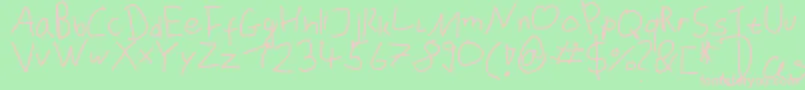 DustinhofontBeta Font – Pink Fonts on Green Background