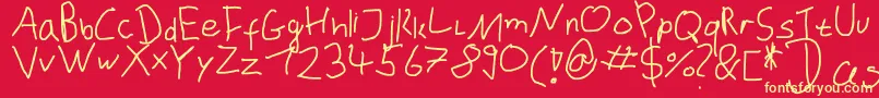 DustinhofontBeta Font – Yellow Fonts on Red Background